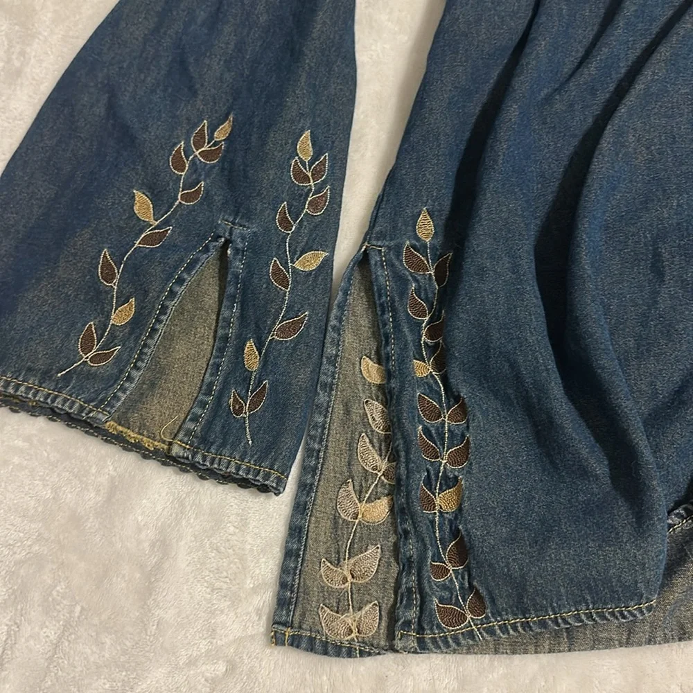 Embroidered Denim Top - Picture 2 of 3